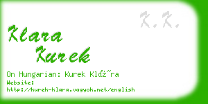 klara kurek business card